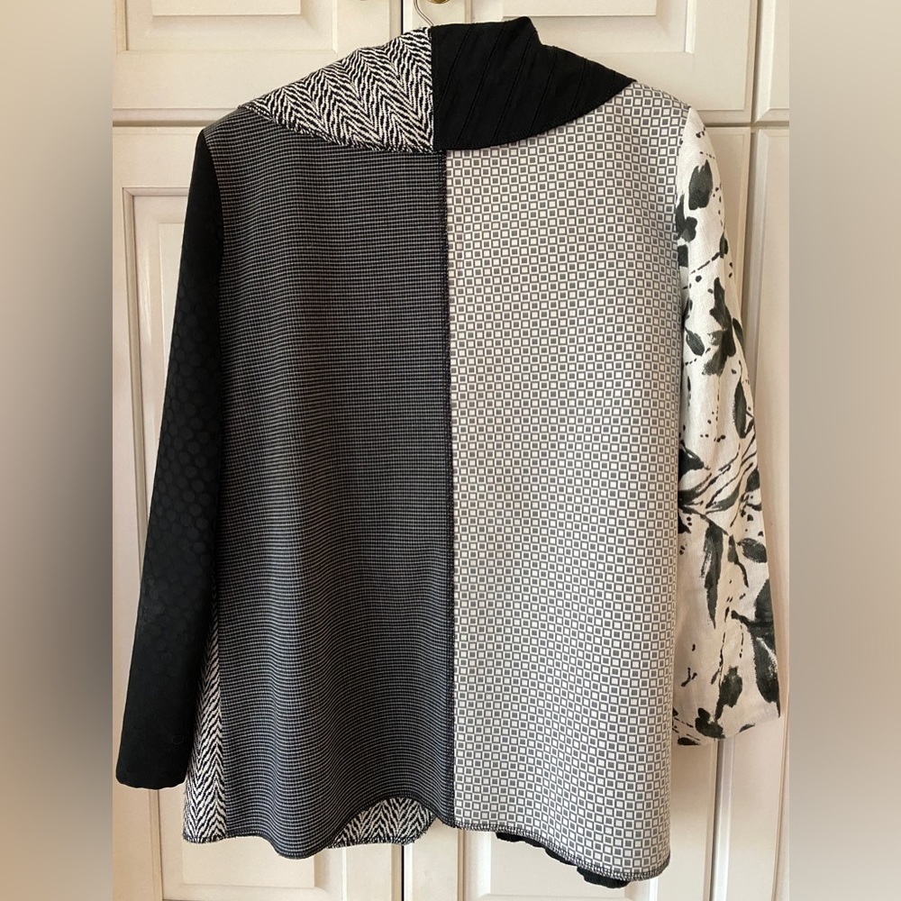 Cameleon Black Floral Patchwork Jacket Blazer.Art… - image 4